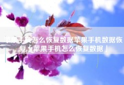 苹果手机怎么恢复数据苹果手机数据恢复「苹果手机怎么恢复数据」