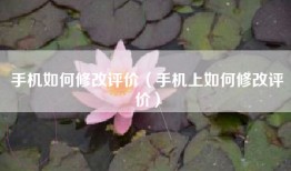 手机如何修改评价（手机上如何修改评价）