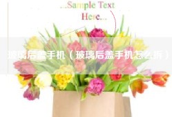 玻璃后盖手机（玻璃后盖手机怎么拆）