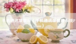 手机通讯录管理（手机通讯录管理系统Python）