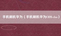手机刷机华为（手机刷机华为CHM-cloo）
