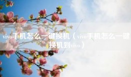 vivo手机怎么一键换机（vivo手机怎么一键换机到vivo）