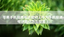 苹果手机接通电话震动（华为手机接通电话震动怎么设置）