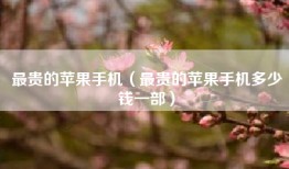 最贵的苹果手机（最贵的苹果手机多少钱一部）