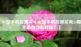一加手机在哪买（一加手机在哪买有24期免息到什么时候？）