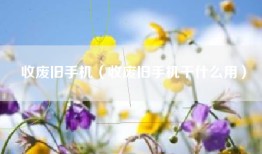 收废旧手机（收废旧手机干什么用）