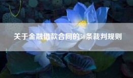 关于金融借款合同的50条裁判规则