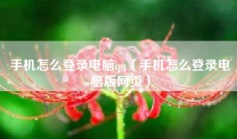 手机怎么登录电脑qq（手机怎么登录电脑版网页）