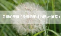 免费的手机（免费的手机扫描APP推荐）