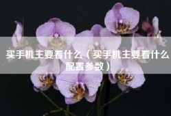 买手机主要看什么（买手机主要看什么配置参数）