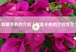 智能手机的介绍（智能手机的介绍作文）