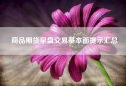 商品期货早盘交易基本面提示汇总