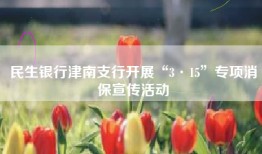 民生银行津南支行开展“3·15”专项消保宣传活动
