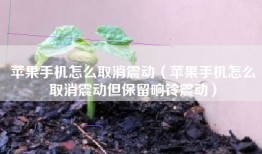 苹果手机怎么取消震动（苹果手机怎么取消震动但保留响铃震动）