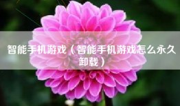 智能手机游戏（智能手机游戏怎么永久卸载）