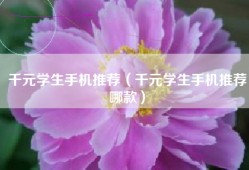 千元学生手机推荐（千元学生手机推荐哪款）