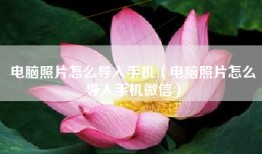 电脑照片怎么导入手机（电脑照片怎么导入手机微信）