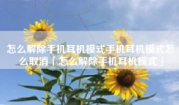 怎么解除手机耳机模式手机耳机模式怎么取消「怎么解除手机耳机模式」