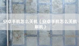 安卓手机怎么关机（安卓手机怎么关机刷机）