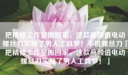 把精修工作室搬回家，这款高颜值电动螺丝刀实现了男人工具梦！手机螺丝刀「把精修工作室搬回家，这款高颜值电动螺丝刀实现了男人工具梦！」