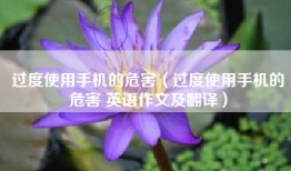 过度使用手机的危害（过度使用手机的危害 英语作文及翻译）