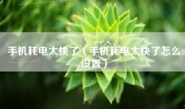 手机耗电太快了（手机耗电太快了怎么设置）