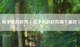 收手机的软件（收手机的软件哪个最好）