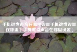 手机键盘声音在哪里设置手机键盘设置在哪里「手机键盘声音在哪里设置」