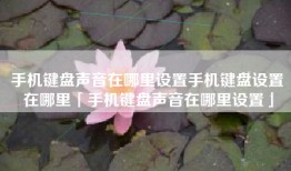手机键盘声音在哪里设置手机键盘设置在哪里「手机键盘声音在哪里设置」