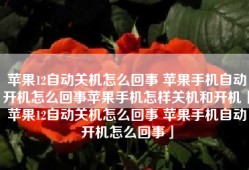 苹果12自动关机怎么回事 苹果手机自动开机怎么回事苹果手机怎样关机和开机「苹果12自动关机怎么回事 苹果手机自动开机怎么回事」