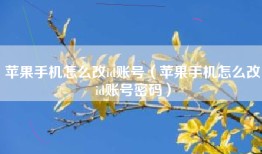 苹果手机怎么改id账号（苹果手机怎么改id账号密码）