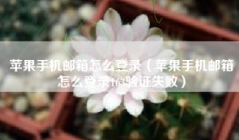 苹果手机邮箱怎么登录（苹果手机邮箱怎么登录163验证失败）