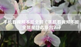 手机看视频不能全屏（手机看视频不能全屏是什么原因？）