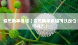 爱思助手机版（爱思助手机版可以定位手机吗）