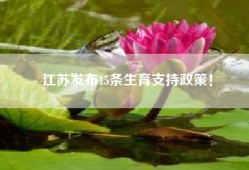 江苏发布15条生育支持政策！