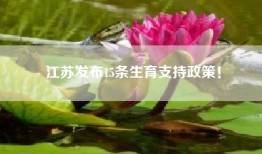 江苏发布15条生育支持政策！