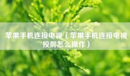 苹果手机连接电视（苹果手机连接电视投屏怎么操作）