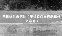 手机软件自启动（手机软件自启动是什么意思）