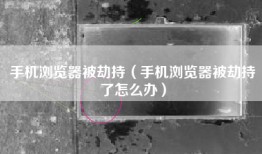 手机浏览器被劫持（手机浏览器被劫持了怎么办）
