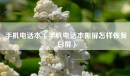 手机电话本（手机电话本黑屏怎样恢复白屏）