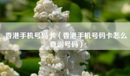 香港手机号码卡（香港手机号码卡怎么查询号码）
