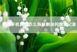 苹果手机微信怎么恢复删除的聊天记录