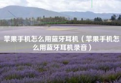 苹果手机怎么用蓝牙耳机（苹果手机怎么用蓝牙耳机录音）