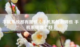 手机系统都有哪些（手机系统有哪些 手机系统哪个好）