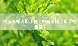 电脑怎样连接手机（电脑怎样连接手机流量）