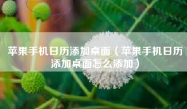 苹果手机日历添加桌面（苹果手机日历添加桌面怎么添加）