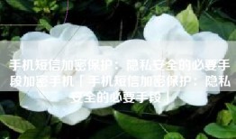 手机短信加密保护：隐私安全的必要手段加密手机「手机短信加密保护：隐私安全的必要手段」