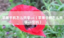 苹果手机怎么共享wifi（苹果手机怎么共享wifi密码）