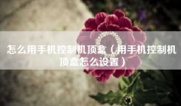 怎么用手机控制机顶盒（用手机控制机顶盒怎么设置）