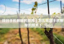 找回手机删除的照片（怎么找回手机删除的照片）